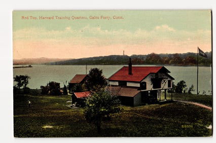 Gales Ferry, Conn.: Red Top, Harvard Training Quarters. Early 20th C. Colorized Postcard.