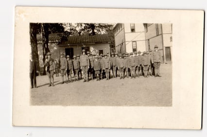 RPPC: Young Soldiers in Formation, Military Uniforms, Collinsville, Conn., circa Early 1900s