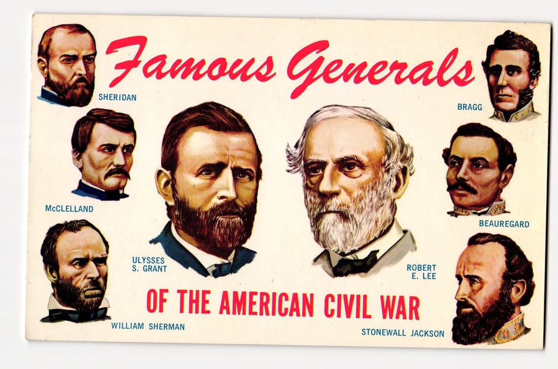 Famous Generals of the American Civil War: Grant, Lee, Sheridan, Bragg, McClelland, Beauregard (1 of 2)