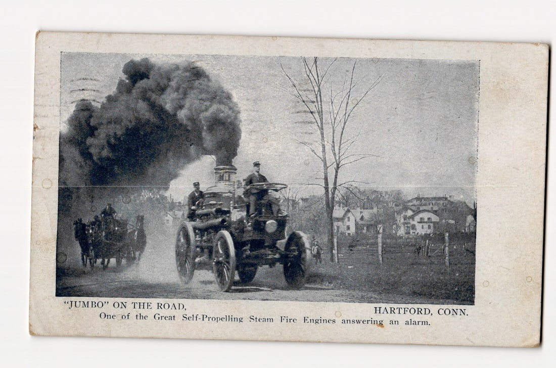 Hartford, Conn. "Jumbo" Self-Propelling Steam Fire Engine on the Road Answering an Alarm. (1 of 2)