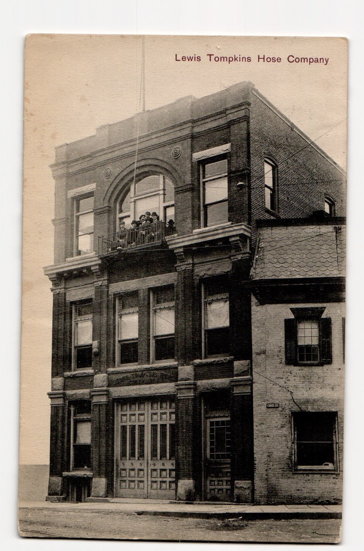 Lewis Tompkins Hose Company Building, Cross St., Fishkill Landing, N.Y. Circa 1909 Postcard (1 of 2)