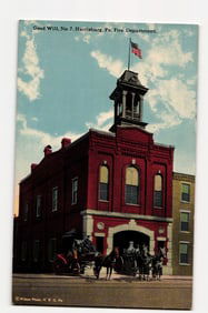 Good Will, No. 7 Fire Dept., Harrisburg, PA, Horse-Drawn Apparatus, Early 20th Century