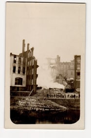 RPPC Postcard: Ruins of Shannon Building from Rear, Norwich, CT, After Fire, Feb. 9, 1904