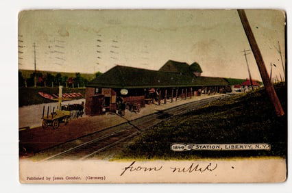 Postcard: The 1849 Station in Liberty, N.Y., Published by James Goodsir, Postmarked 1909