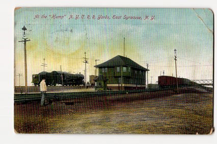 "Hump" N.Y.C.R. Yards, East Syracuse, N.Y. Railroad Depot and Tracks Postcard, Circa 1914