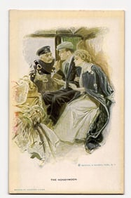 Harrison Fisher "The Honeymoon" Illustrated Postcard; Reinthal & Newman, N.Y. Early 20th Cent.
