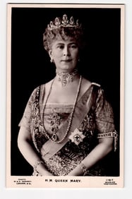 H. M. Queen Mary Royal Portrait, Beagles' Postcards London, Guaranteed Real Photograph Postcard
