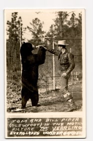 Tom and Bill Piper (Slewfoot) in The Yearling, Everglades Wonder Garden Real Photo Postcard
