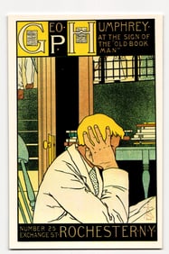 Geo. P. Humphrey 'Old Book Man' Rochester NY Bookstore Poster by M.L. Stowell, 1896 Postcard