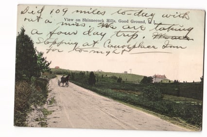 Shinnecock Hills, Good Ground, L.I. Horse-Drawn Carriage Scene, 1903 Undivided Back Postcard
