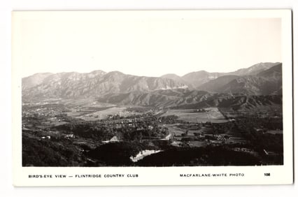 Bird's-Eye View Flintridge Country Club, Macfarlane-White Photo, Real Photo Postcard No. 108