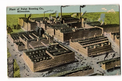 Aerial View of Pabst Brewing Co. Plant, Milwaukee, WI, 1916 Postmark, Antique Postcard
