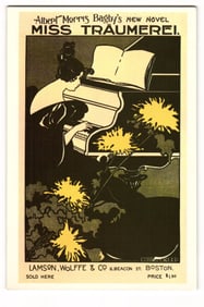 Miss Träumerei Novel Poster by Ethel Reed, 1895, Boston Publisher Lamson Wolffe Postcard