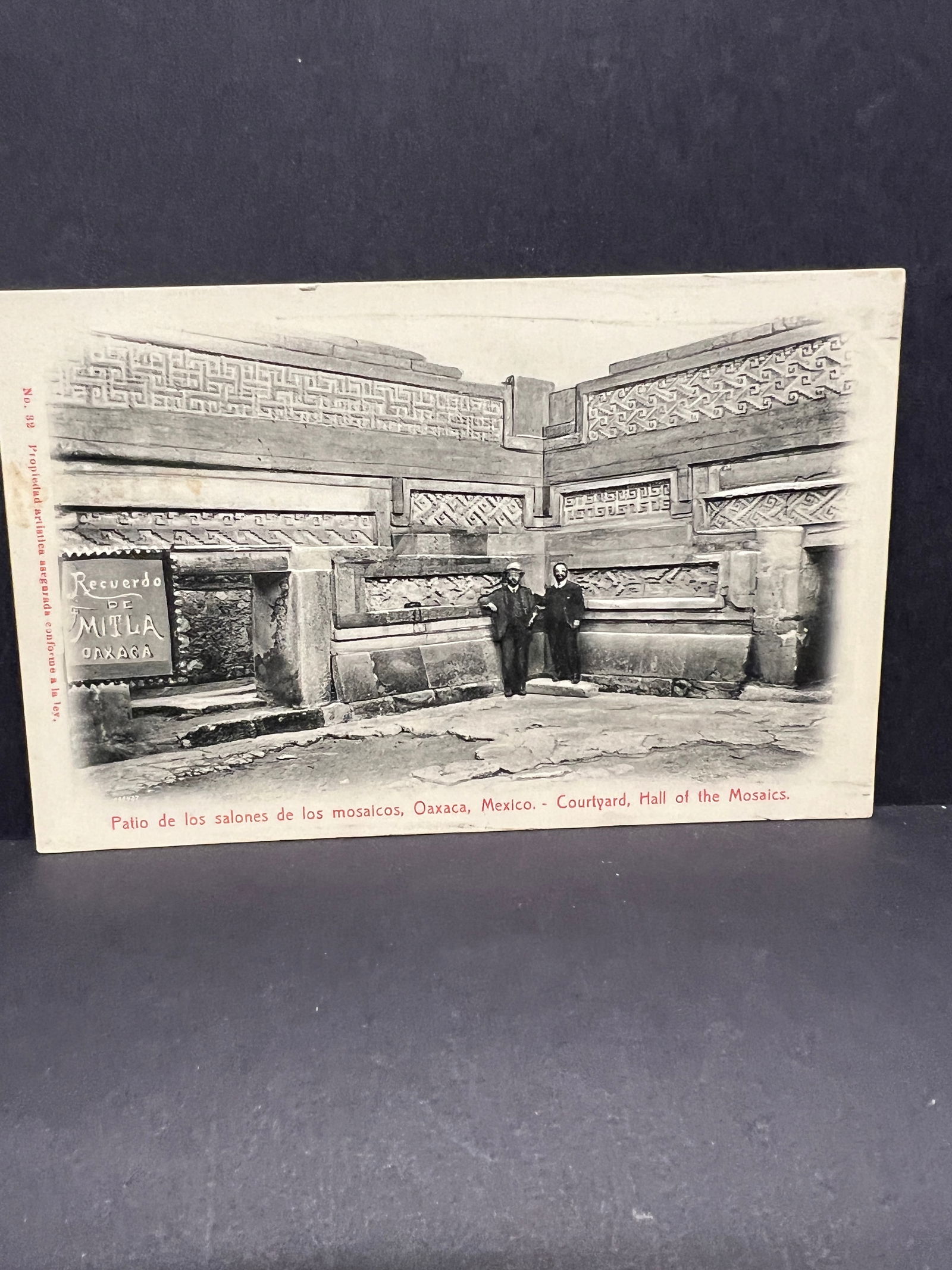 Die-Cut Embossed Postcard, Patio de los Salones de los Mosaicos, Mitla, Oaxaca, Mexico, El Palacio (1 of 2)