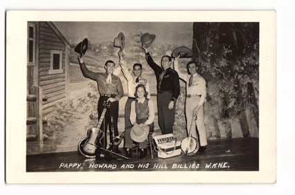 RPPC Pappy Howard and His Hill Billies W.M.N.E. Western Musical Group Portrait Postcard USA