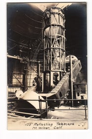 Real Photo Postcard of the 100" Hooker Telescope, Mt. Wilson, California, USA, circa 1926-1940s