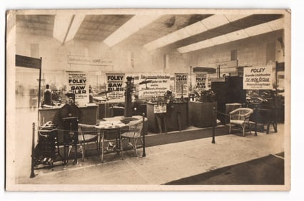 RPPC Foley Mfg. Co. Exhibit, Saw Filers & Grinders, Leipzig Fair, Germany, March 1930