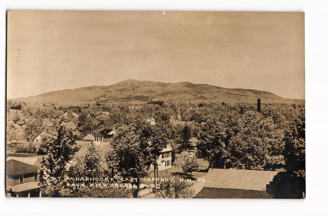 Mt. Monadnock & East Jaffrey, N.H. from Mt. Kick School, RPPC Postcard, USA, Early 20th C. (1 of 2)