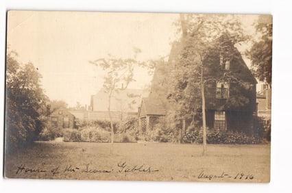 RPPC Postcard: House of the Seven Gables, Salem, MA. Handwritten Date August 1916. AZO Back.