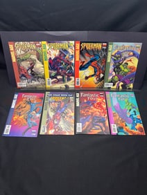 Lot of Approx. 8 Marvel Age Spider-Man & Fantastic Four Comic Books, Various Issues Displayed