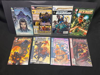 Lot of 8 Modern Age Comic Books: Marvel, DC, IDW & Aspen - Various Titles & Issues #1-15: Included are titles such as *Marvel Age Fantastic Four Tales* #1, *Marvel Age Fantastic Four* #3, and *Marvel Age Spider-Man* #15 from Marvel Comics. From DC Comics, there are *Seven Soldiers: The Man