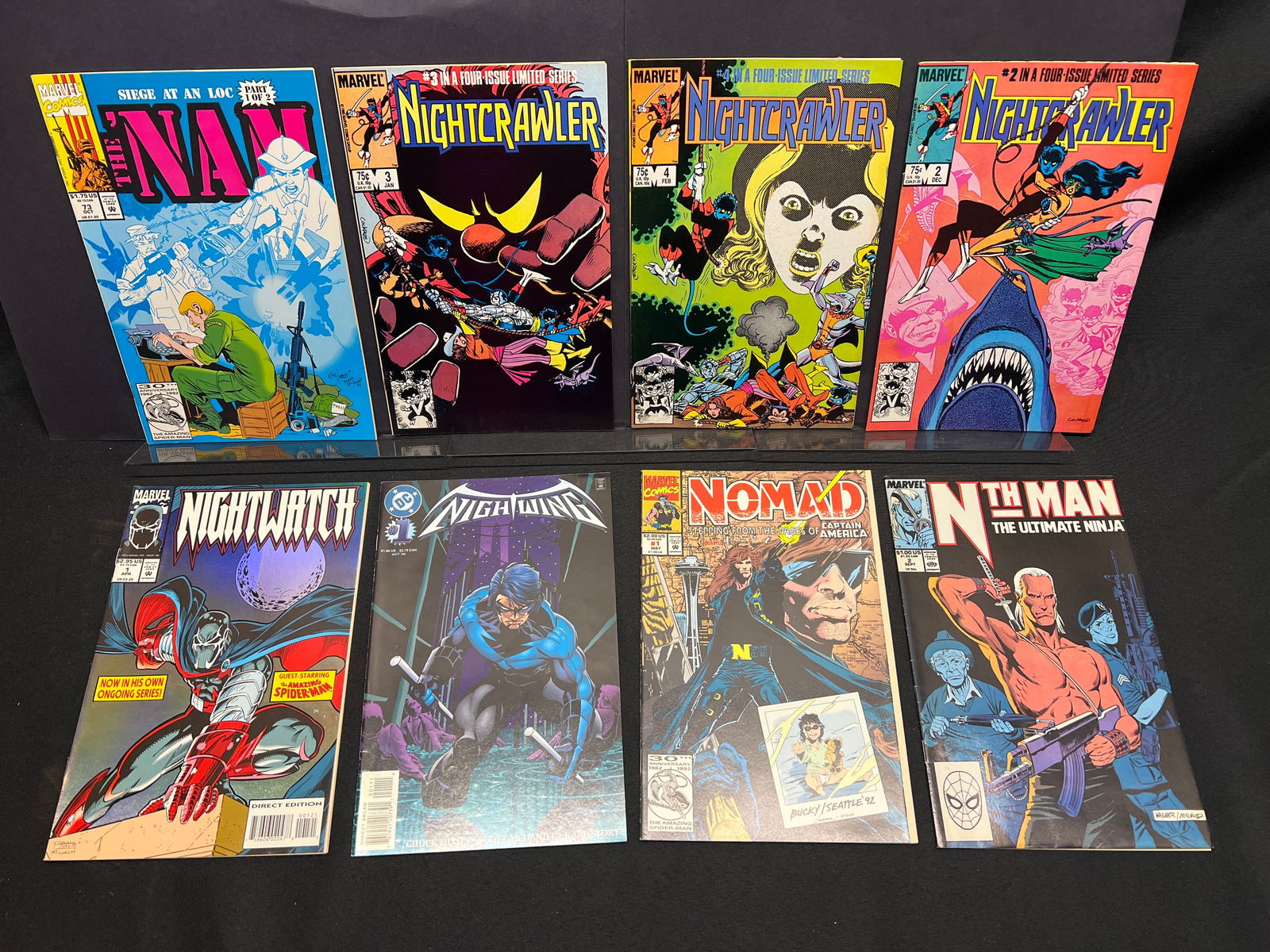 Lot of 8 including Nightcrawler #2, 3, 4, Nightwing #1, and Nightwatch #1, The Nam #73 (1 of 1)