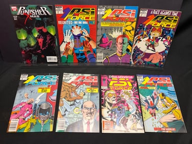 Lot of Marvel Comic Books, featuring Psi-Force New Universe issues & The Punisher Xmas One-Shot