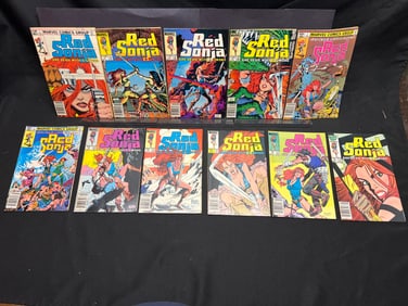 Lot of Assorted Red Sonja She-Devil with a Sword Marvel Comic Books, featuring early issues
