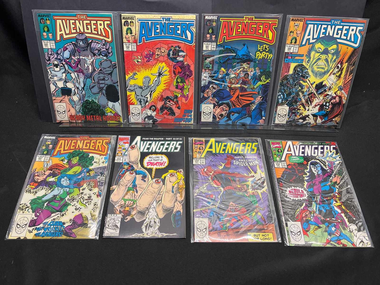 Lot of Marvel's The Avengers Comic Books, late 1980s/early 1990s, w/ Spider-Man appearances (1 of 1)