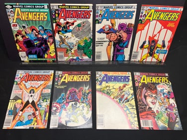 Lot of Marvel's The Avengers Comic Books, 1980s, featuring #223 (Hawkeye/Ant-Man cover)