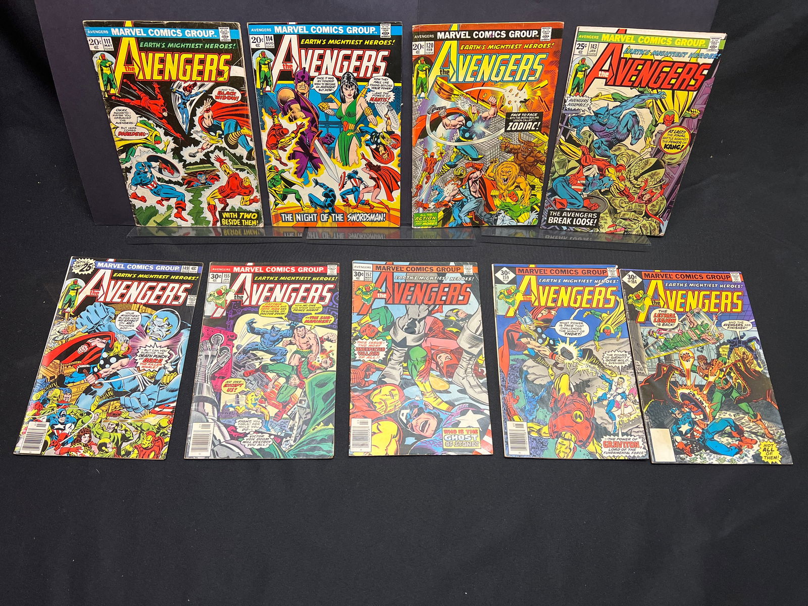 Lot of Assorted Bronze Age Marvel The Avengers Comic Books, featuring issues #111, #143, #155 (1 of 1)