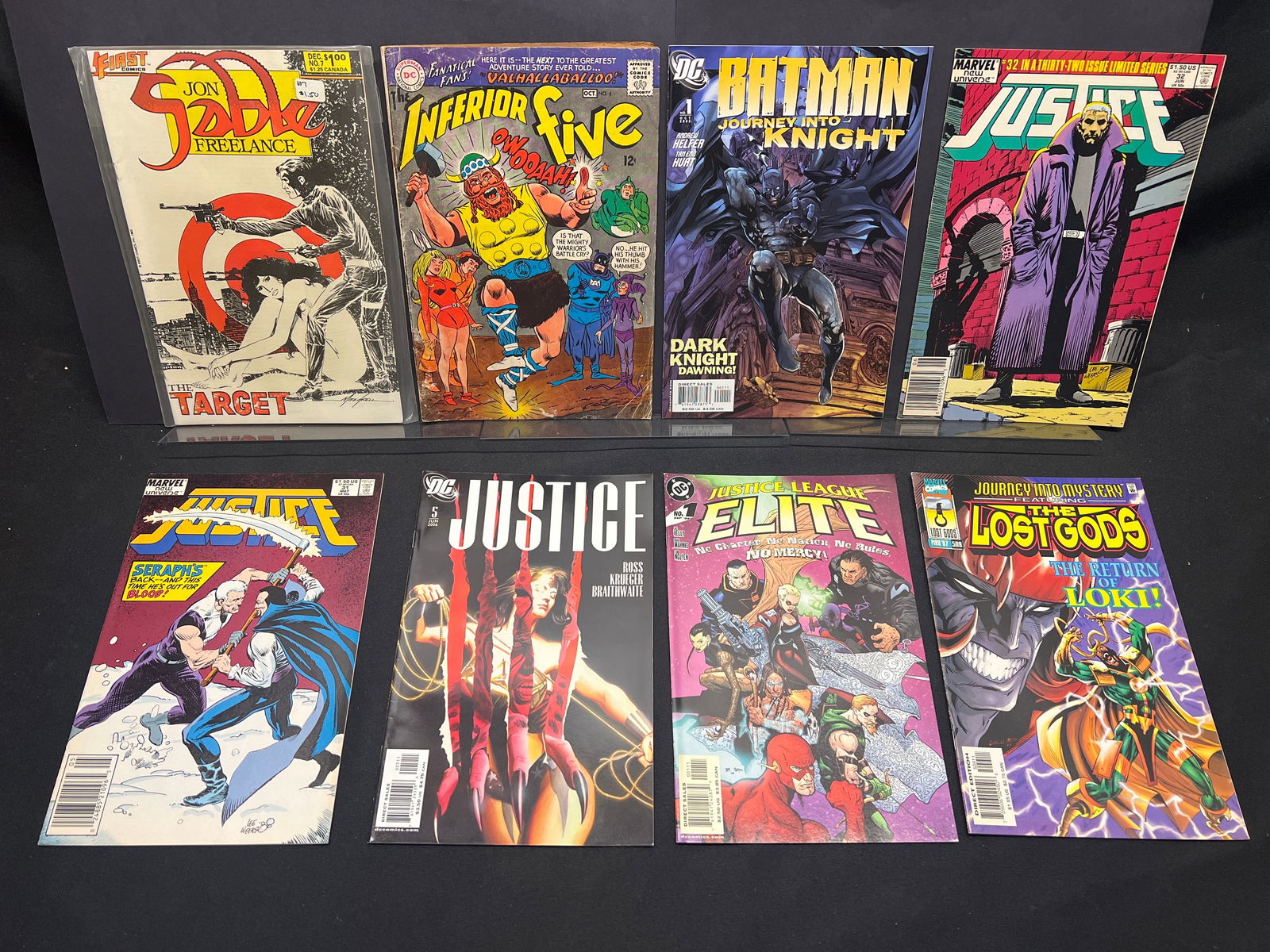 Lot of Assorted Comic Books as Shown, featuring Batman, Justice League, Jon Sable & Marvel titles. (1 of 1)