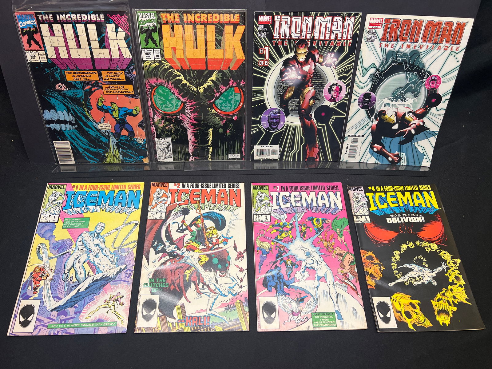 Lot of Marvel Comic Books as Shown, featuring complete Iceman limited series and Hulk issues (1 of 1)