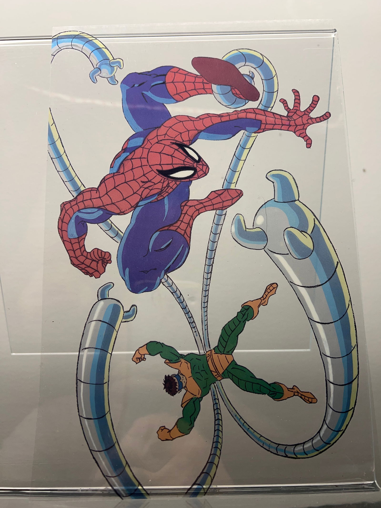 Spider-Man vs. Doctor Octopus Dynamic Action Scene, Vintage Animation Cel - Marvel Characters (1 of 1)