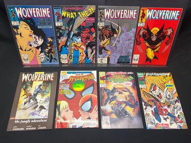 Lot of Assorted Marvel Comic Books as Shown, featuring Wolverine, Web of Spider-Man, What The--?!