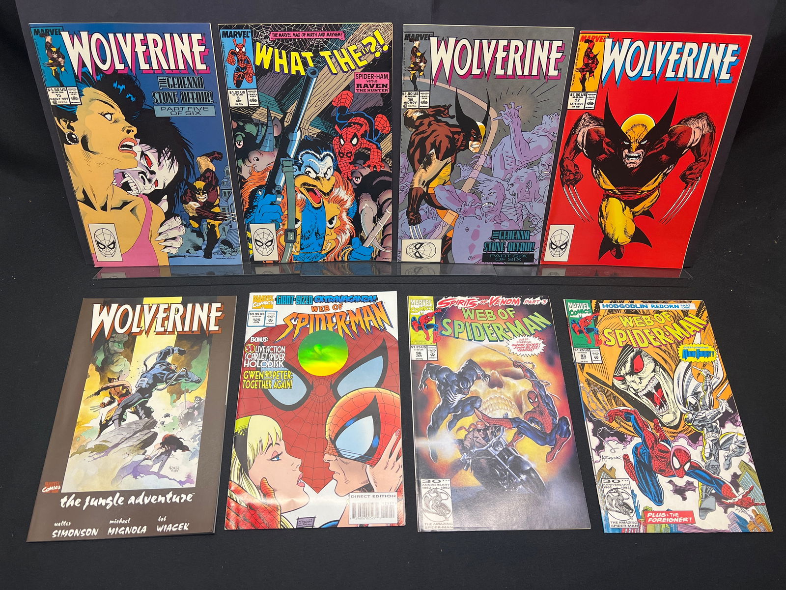 Lot of Assorted Marvel Comic Books as Shown, featuring Wolverine, Web of Spider-Man, What The--?! (1 of 1)