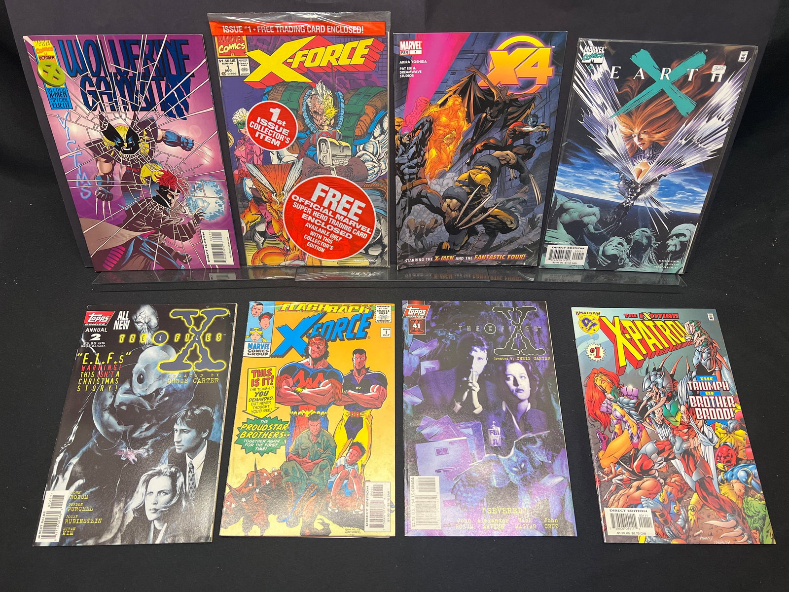Lot of Assorted Comic Books as Shown, featuring X-Force, X-Files, Wolverine, and Earth X issues. (1 of 1)