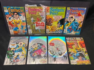 Lot of Assorted Fantastic Four Comic Books, featuring Wolverine Guest & Foil Anniversary Issues