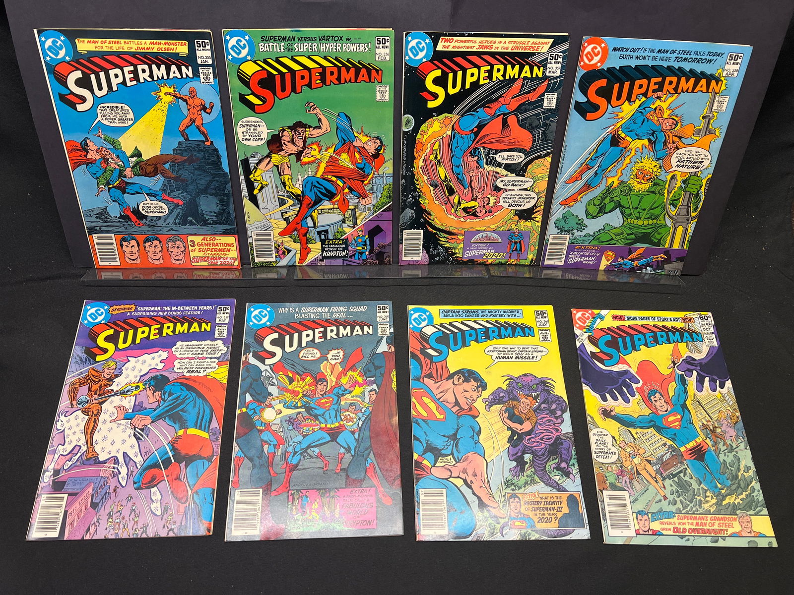 Lot of Assorted Superman Comic Books, DC Comics, featuring a run of issues #355 through #362 (1 of 1)