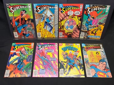 Lot of Assorted DC Comic Books as Shown, featuring Superman and Superboy issues from the 1980s