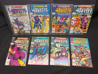 Lot of Marvel Solo Avengers Starring Hawkeye Comic Books, featuring early issues of the series