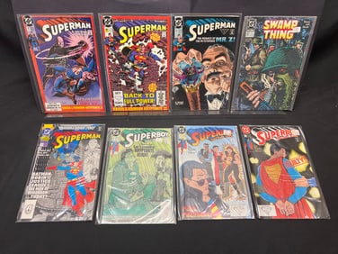 Lot of Assorted DC Comic Books as Shown, featuring Superman, Superboy, and Swamp Thing titles.
