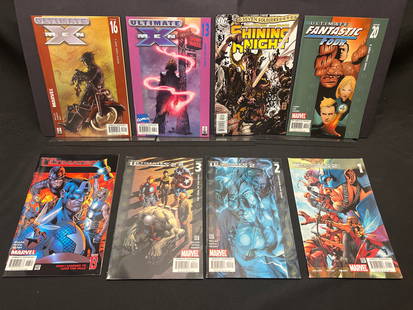 Lot of Modern Age Comic Books, featuring Marvel's Ultimate X-Men, Ultimates & Fantastic Four: A selection of modern comic books, predominantly from Marvel's Ultimate Universe. Included are issues of Ultimate X-Men (#13, #16), Ultimate Fantastic Four (#20), and a group from The Ultimates and Th