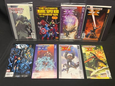 Lot of Assorted Marvel Comic Books, primarily Ultimate X-Men and Spider-Man, plus a Toy Guide
