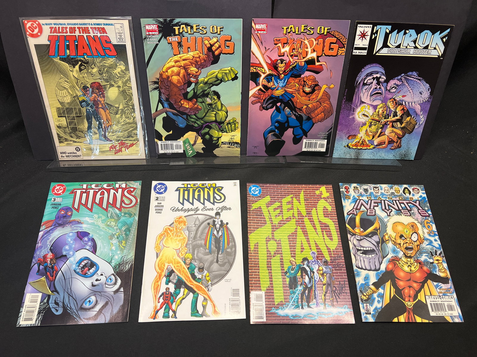 Lot of Assorted Comic Books as Shown, featuring DC's Teen Titans and Marvel's Thing & Thanos (1 of 1)