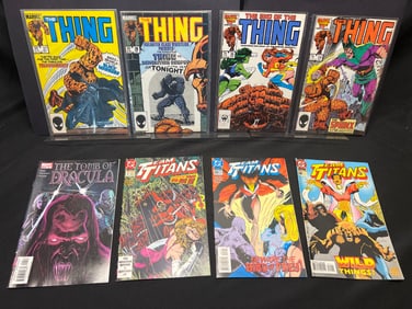 Lot of Assorted Comic Books, featuring Marvel's The Thing, DC's Team Titans & Tomb of Dracula