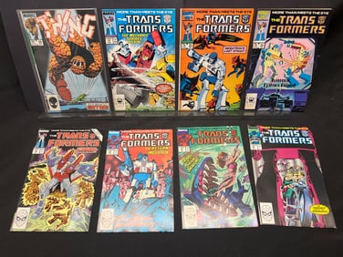 Lot of Assorted Marvel Comic Books, featuring The Transformers and The Thing issues from 1980s