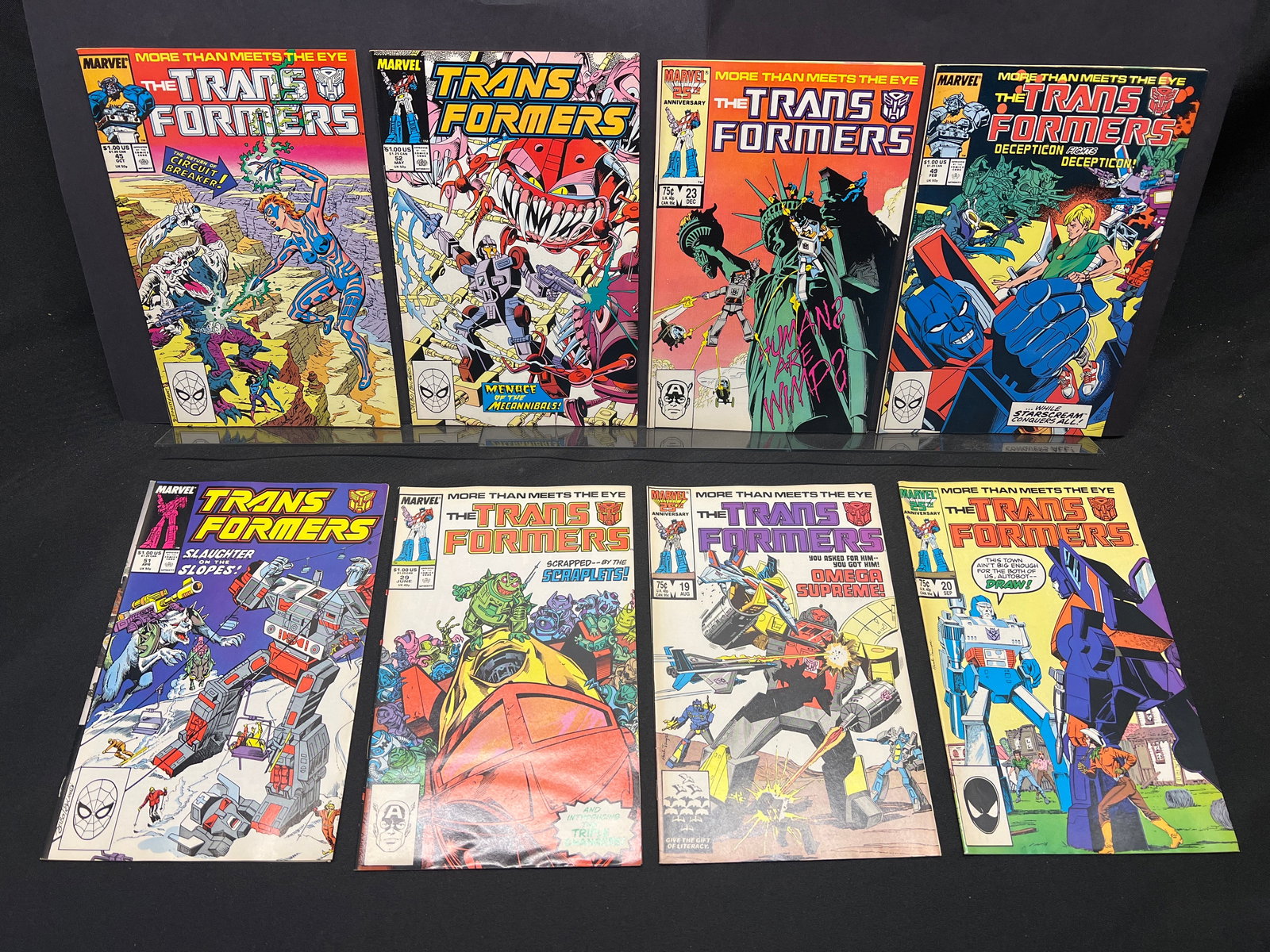 Lot of 8 comic books inc. The Transformers #19, 20, 23, 29 1st Tripple Changers, 45, 49, 51, 52 (1 of 1)