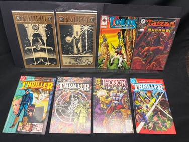 Lot of Assorted Comic Books: Thriller #1, 8, 10, Twilight II & III, Thorion #1, Turok #7, Tarzan