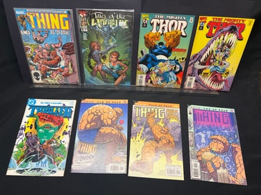 Lot of Assorted Comic Books as Shown, featuring The Thing, The Mighty Thor, and Thriller issues